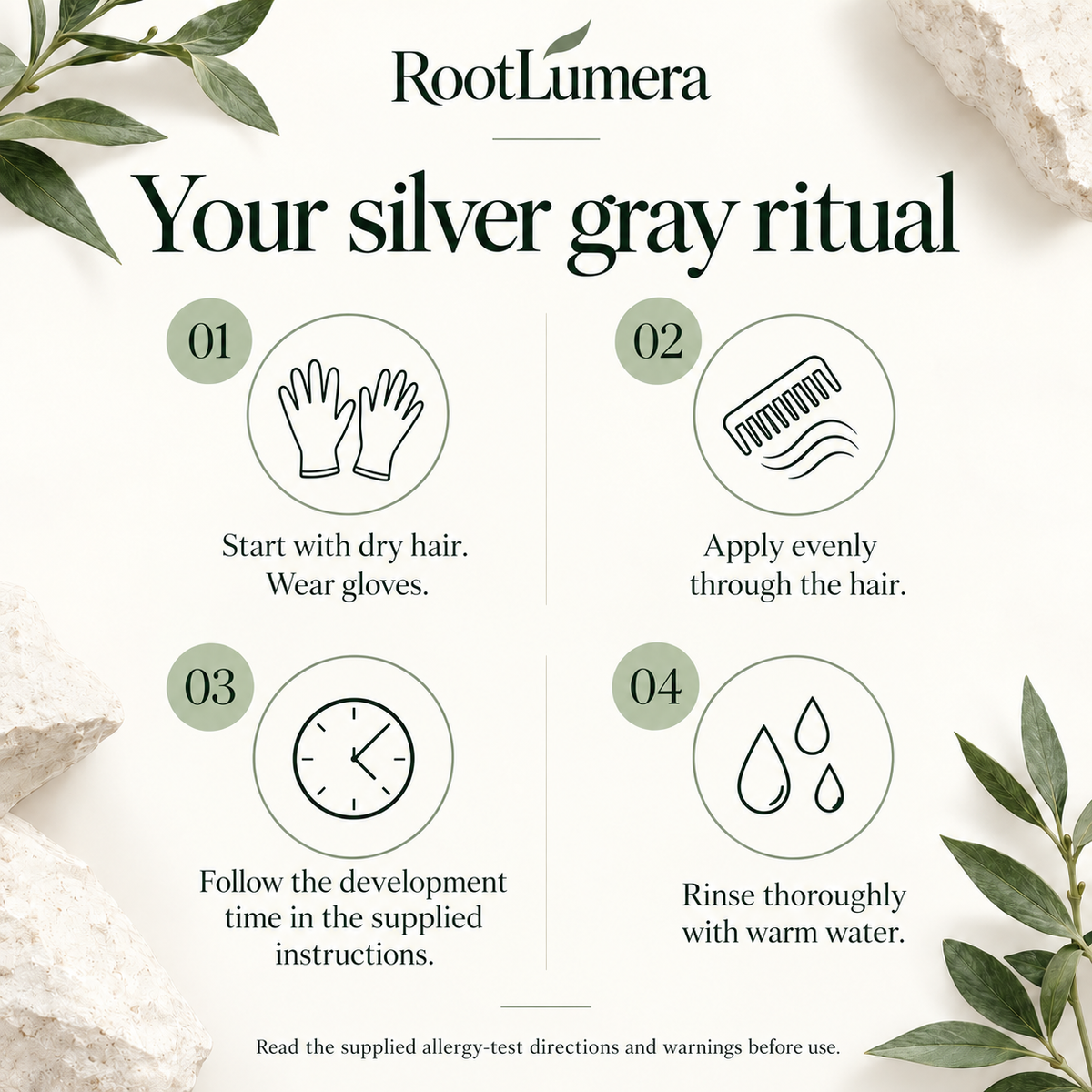 Silver Gray Hair Color Shampoo — 100 ml — how to use