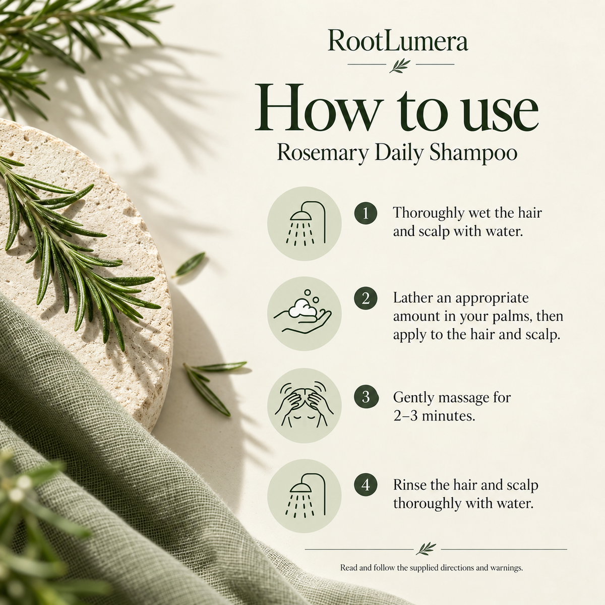 Rosemary Daily Shampoo — 100 ml — how to use