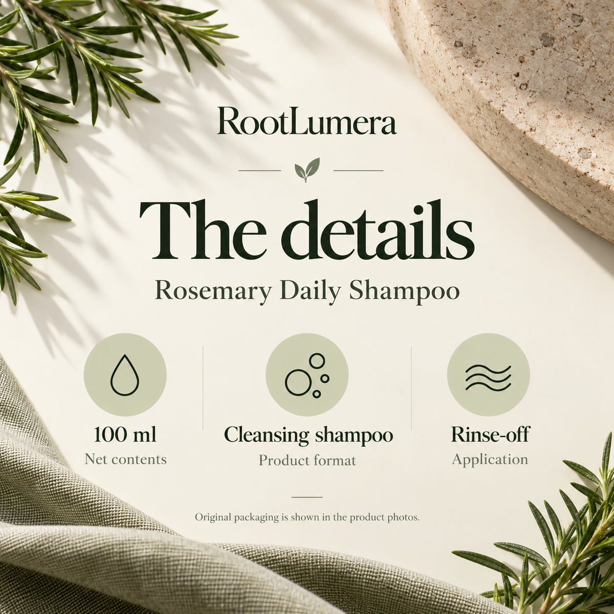 Rosemary Daily Shampoo — 100 ml — specifications