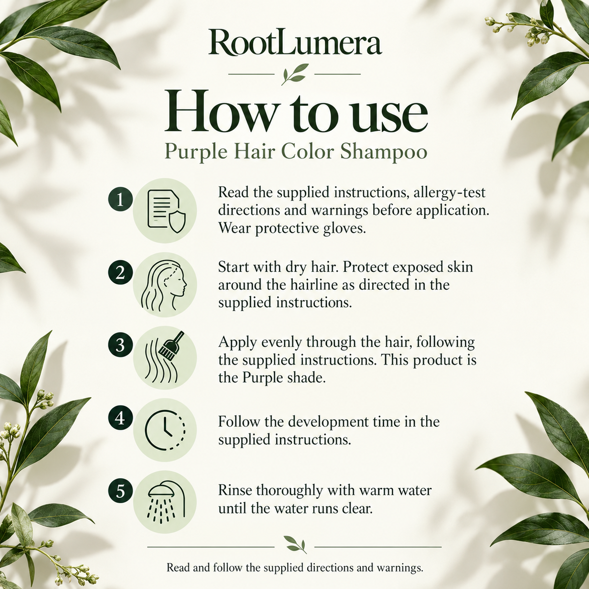Purple Hair Color Shampoo — 100 ml — how to use