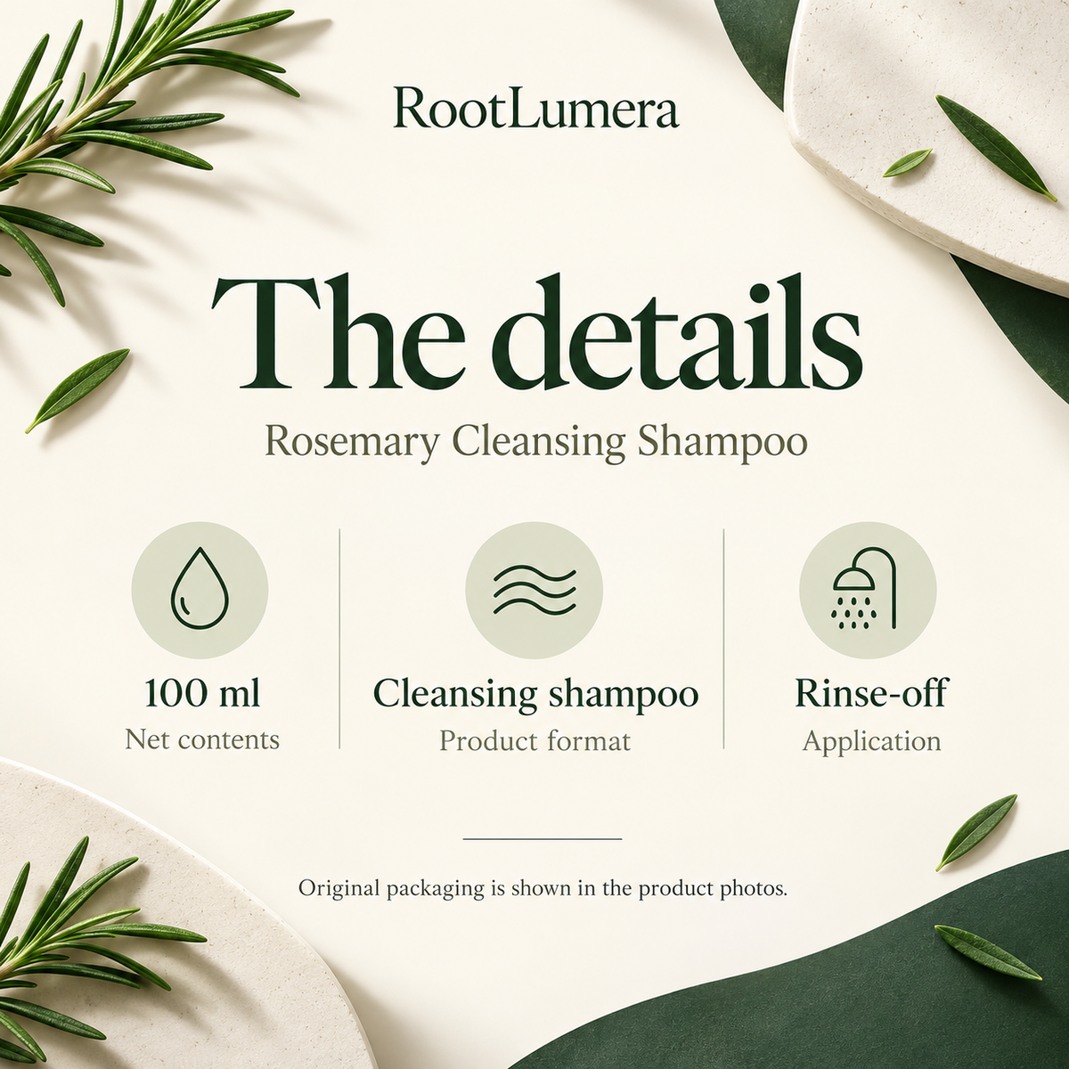 Rosemary Cleansing Shampoo — 100 ml — specifications