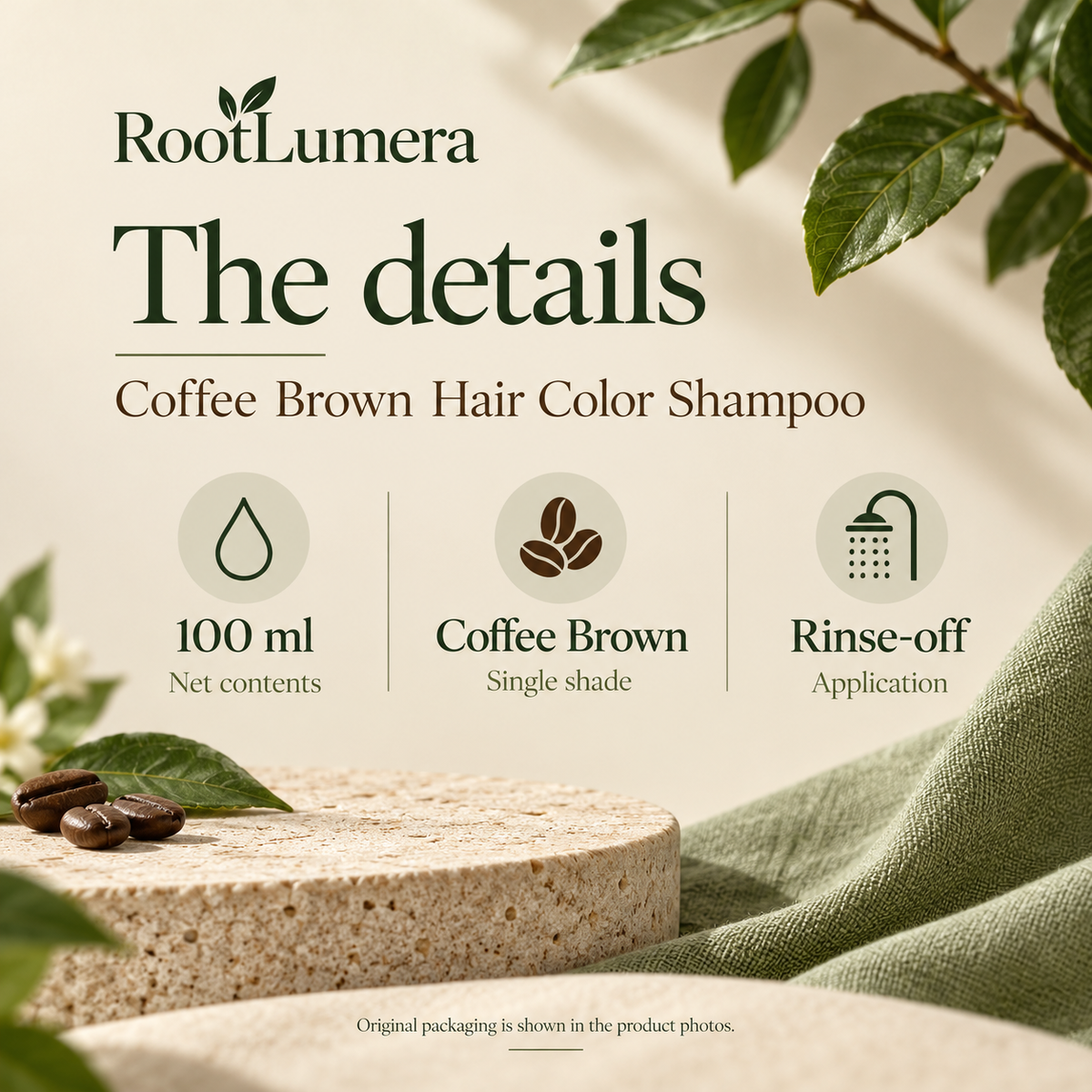 Coffee Brown Hair Color Shampoo — 100 ml — specifications