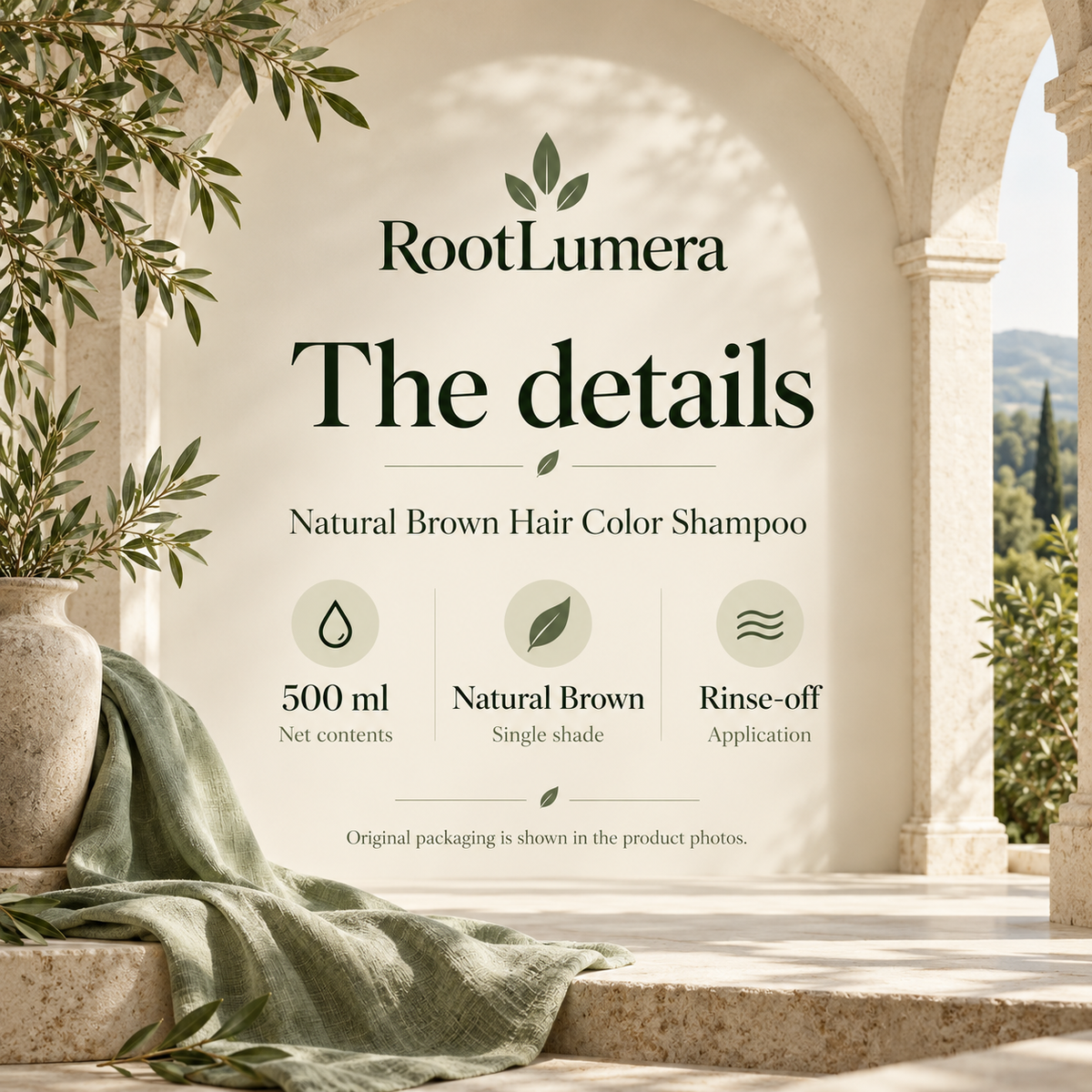 Natural Brown Hair Color Shampoo — 500 ml — specifications