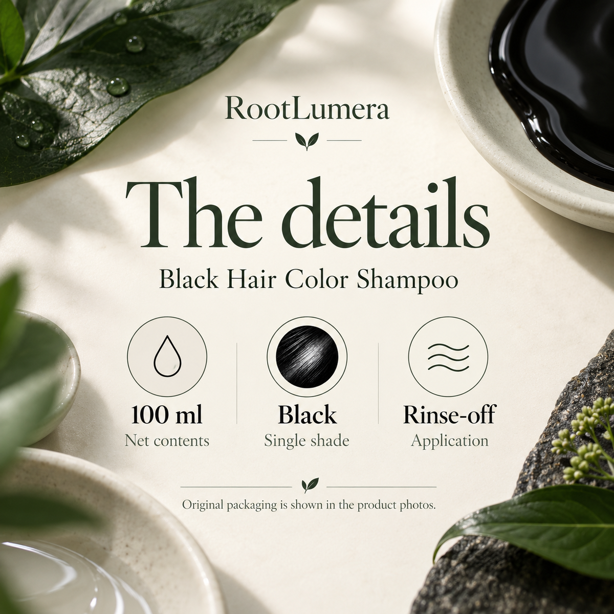 Black Hair Color Shampoo — 100 ml — specifications
