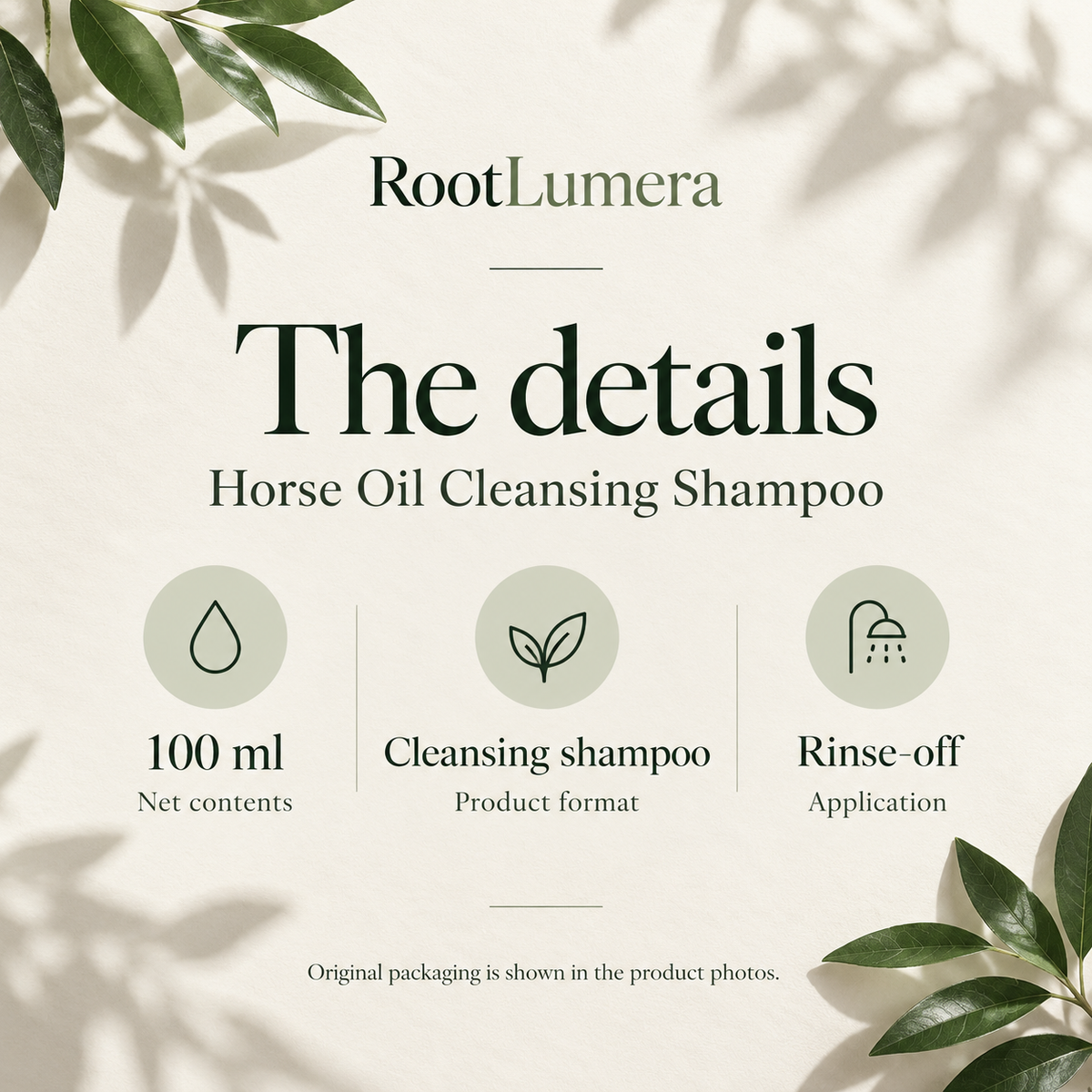 Horse Oil Cleansing Shampoo — 100 ml — specifications