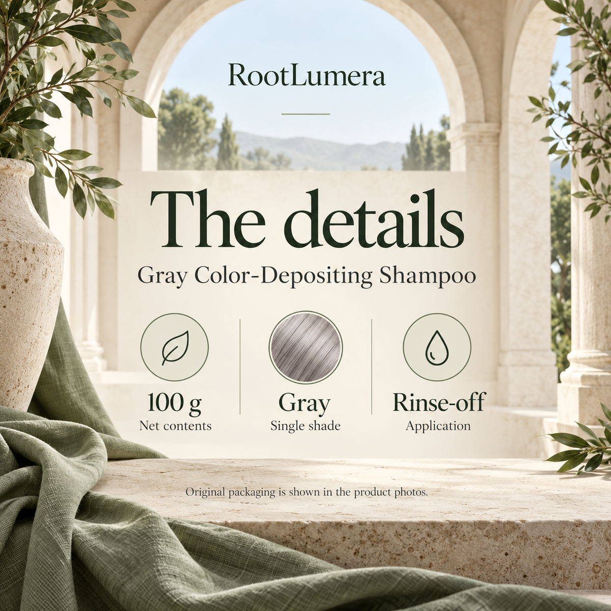 Gray Color-Depositing Shampoo — 100 g — specifications