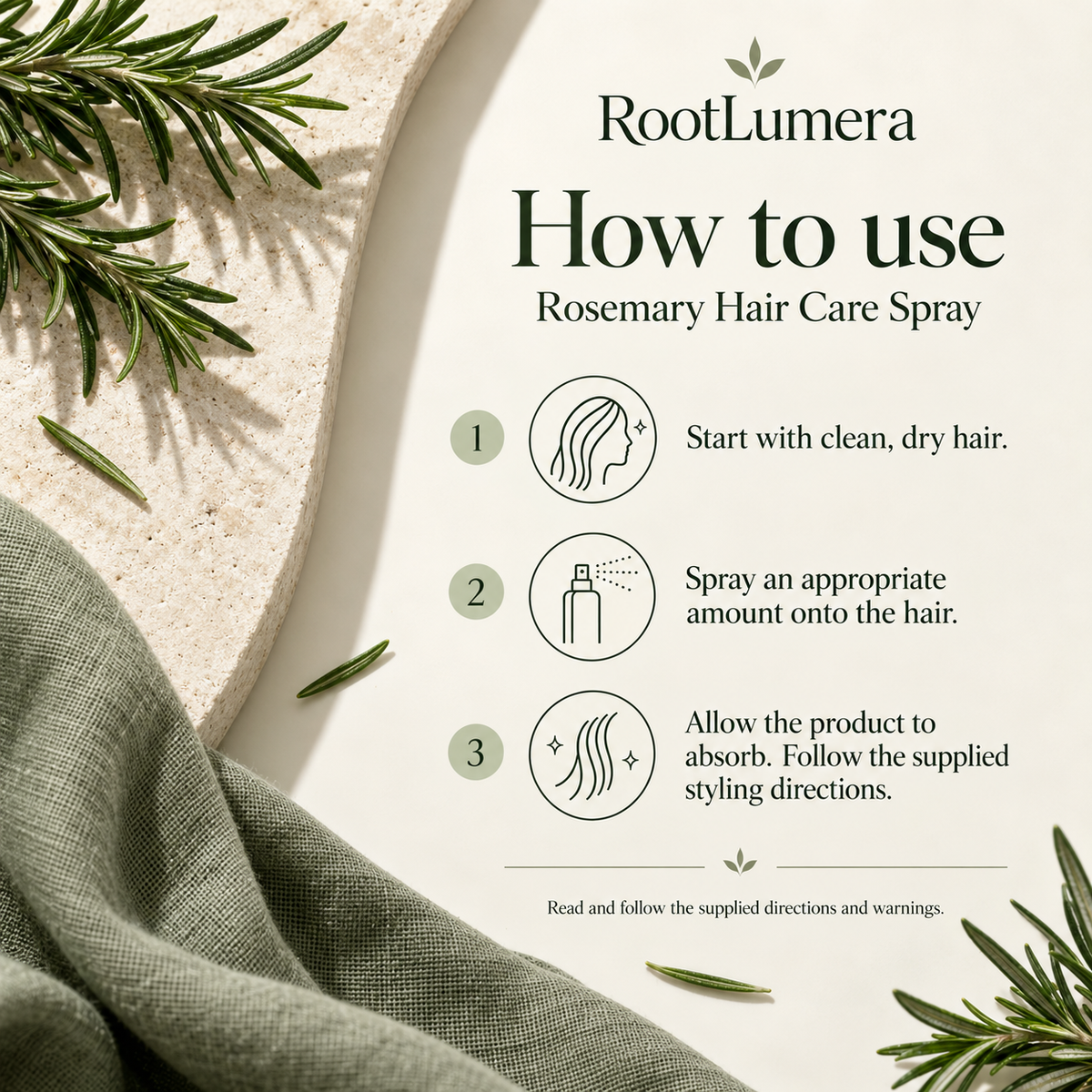 Rosemary Hair Care Spray — 100 ml — how to use