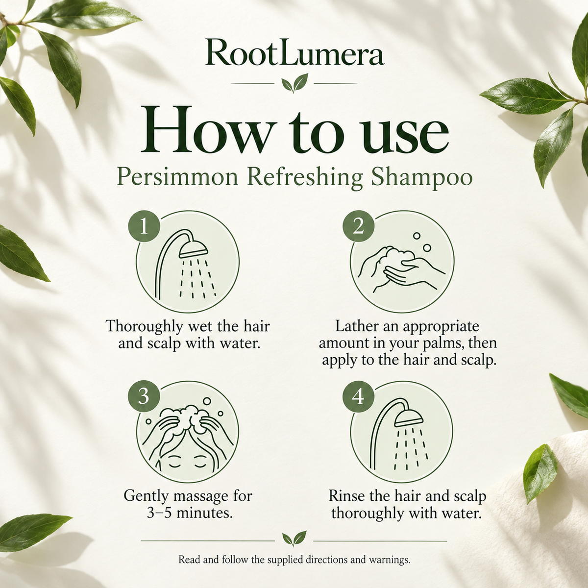 Persimmon Refreshing Shampoo — 120 ml — how to use