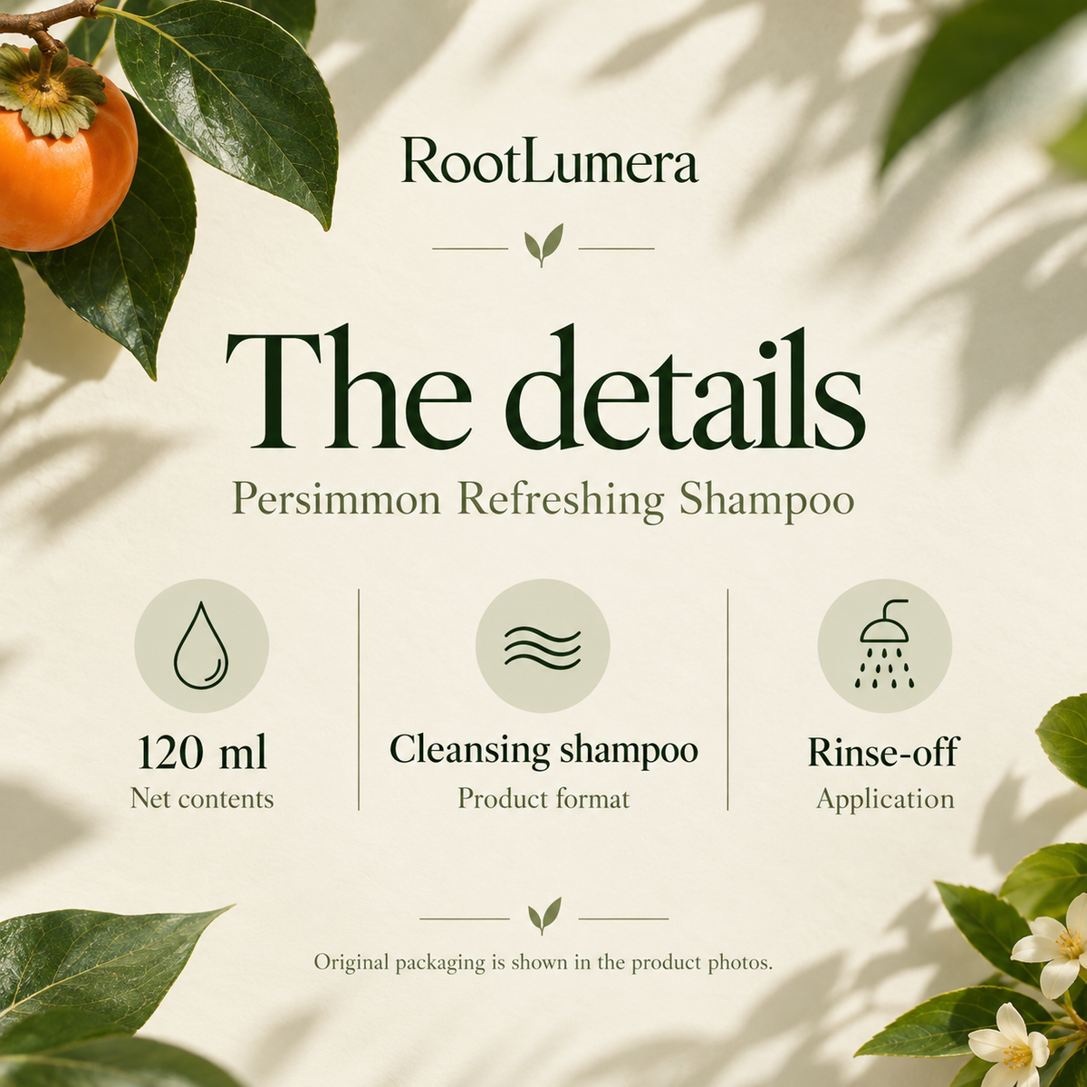 Persimmon Refreshing Shampoo — 120 ml — specifications