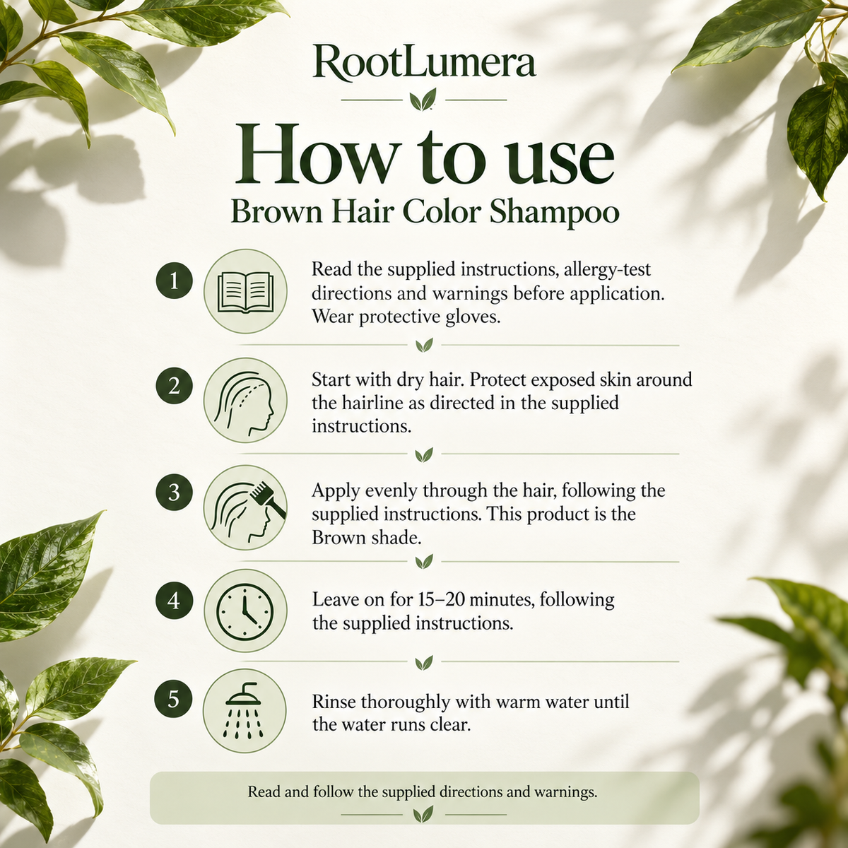 Brown Hair Color Shampoo — 100 ml — how to use