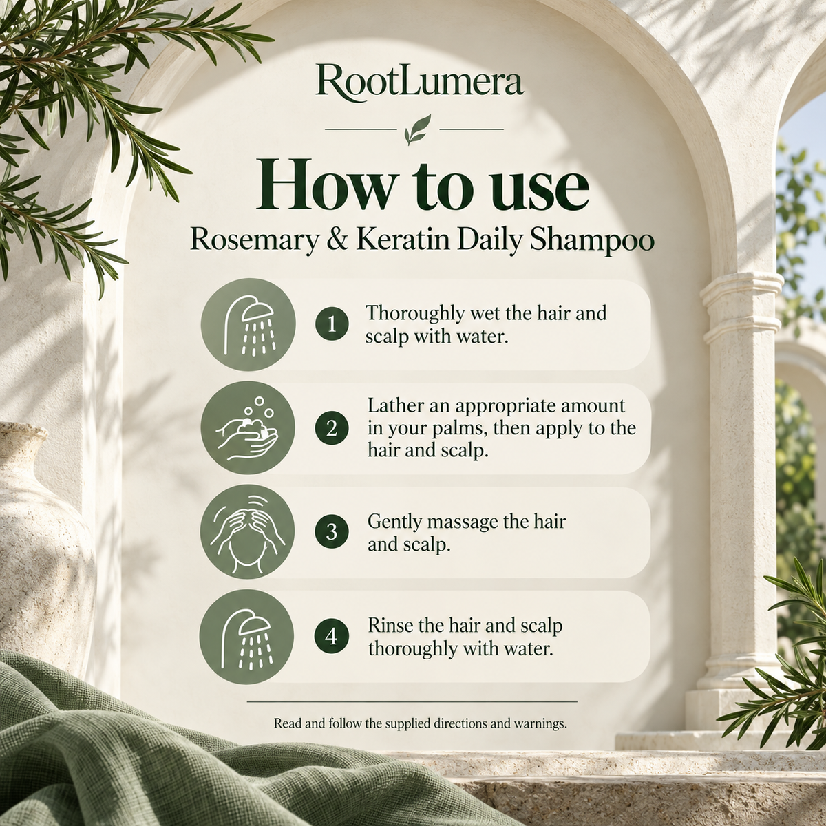 Rosemary & Keratin Daily Shampoo — 100 ml — how to use