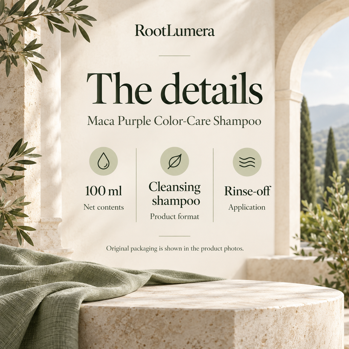 Maca Purple Color-Care Shampoo — 100 ml — specifications