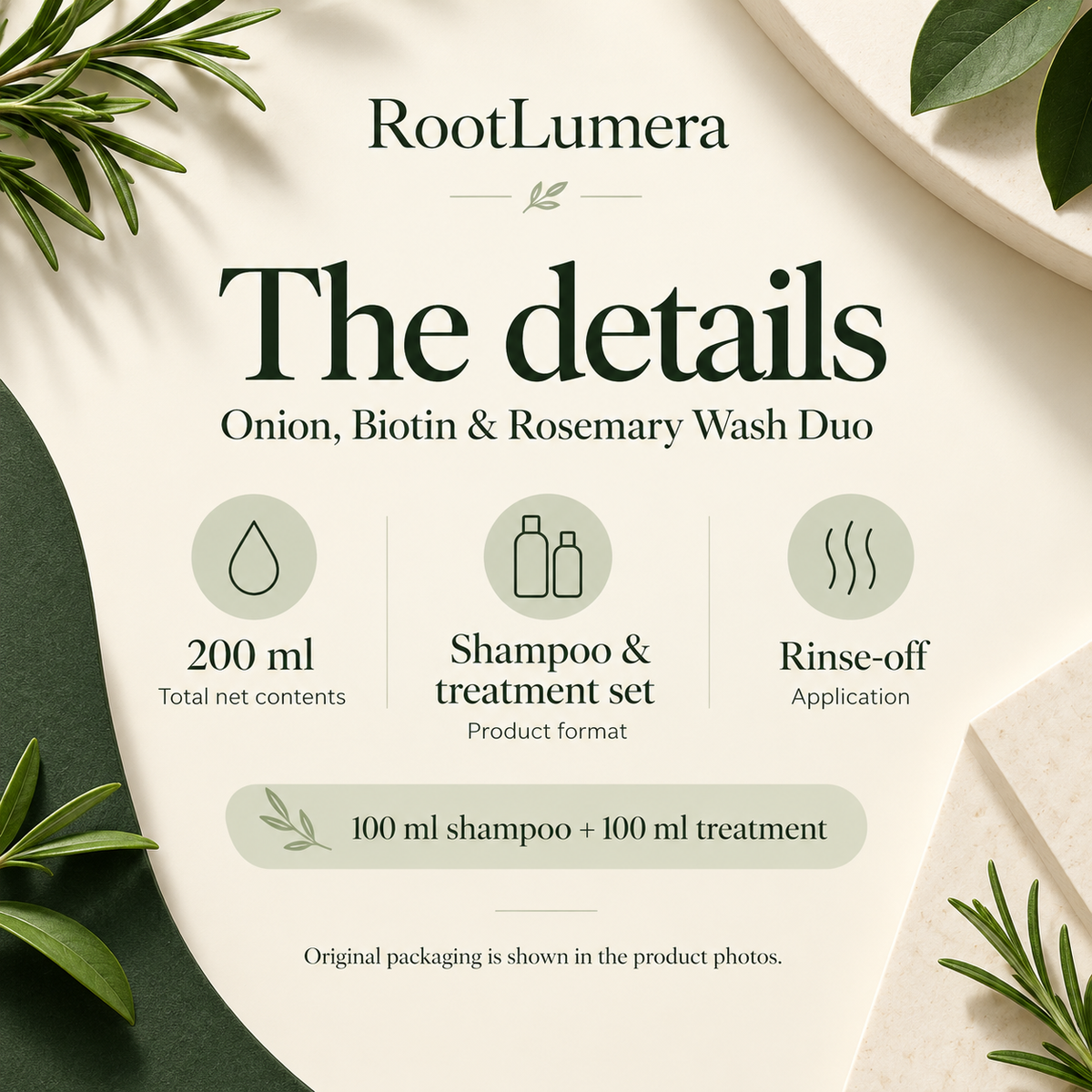 Onion, Biotin & Rosemary Wash Duo — 200 ml — specifications