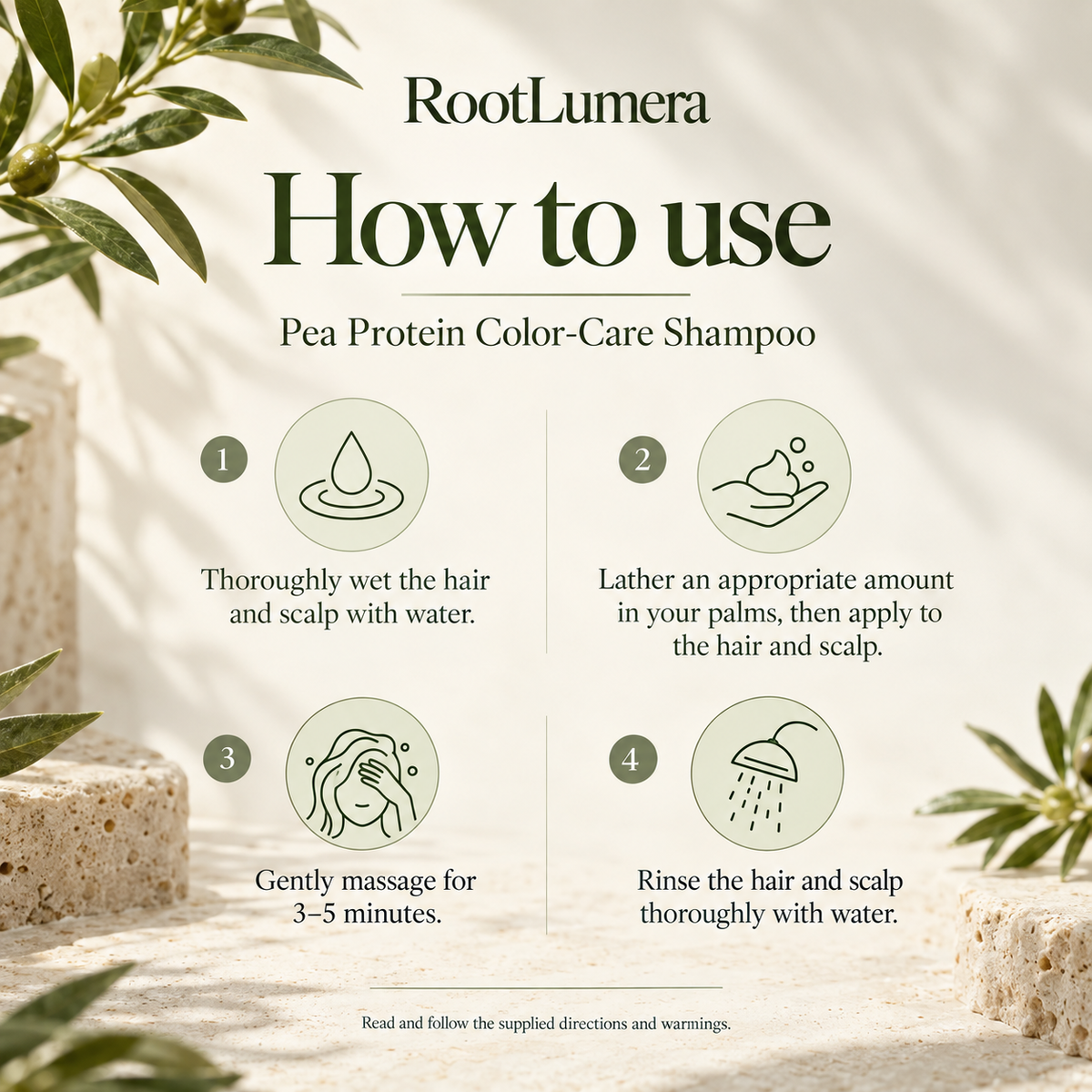 Pea Protein Color-Care Shampoo — 100 ml — how to use
