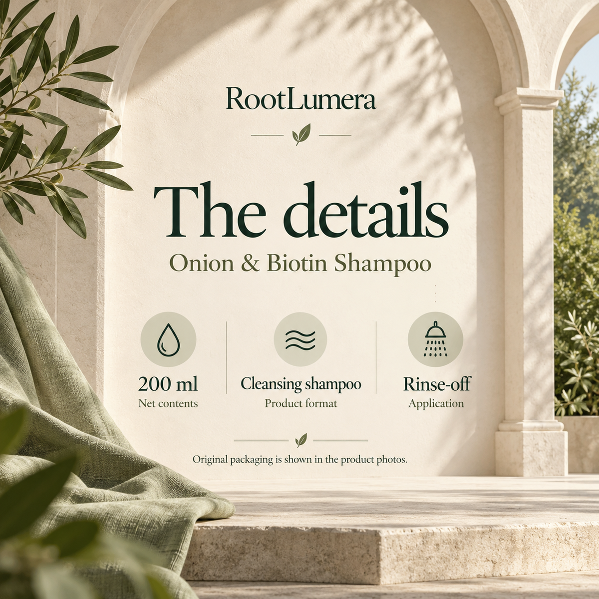 Onion & Biotin Shampoo — 200 ml — specifications