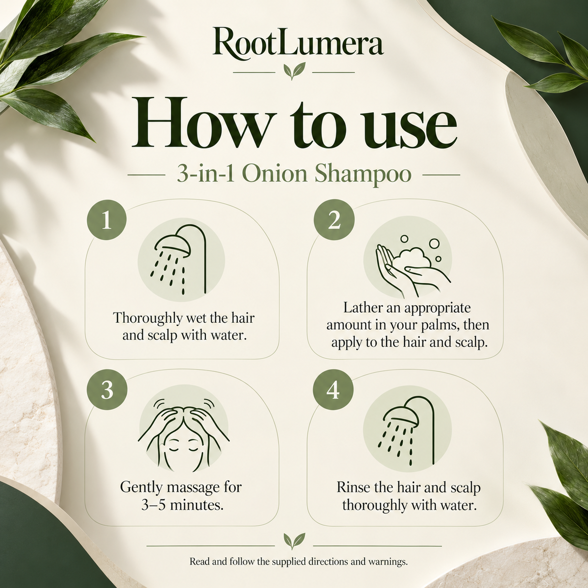 3-in-1 Onion Shampoo — 100 ml — how to use