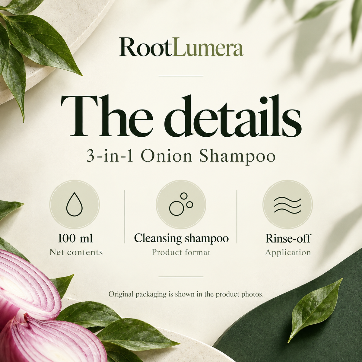 3-in-1 Onion Shampoo — 100 ml — specifications