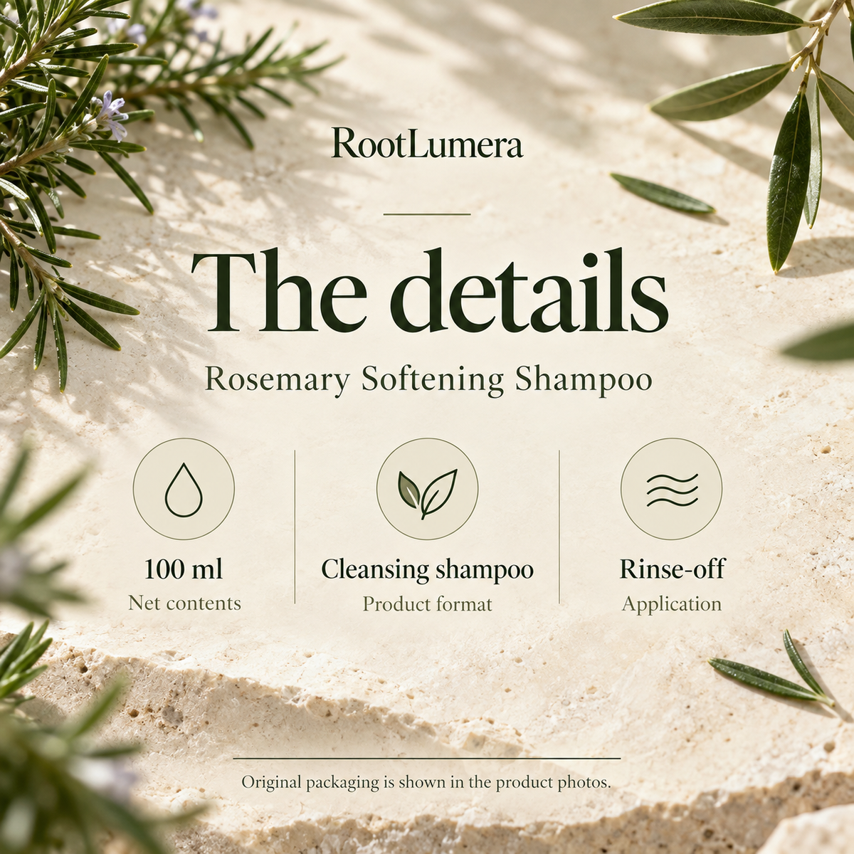 Rosemary Softening Shampoo — 100 ml — specifications