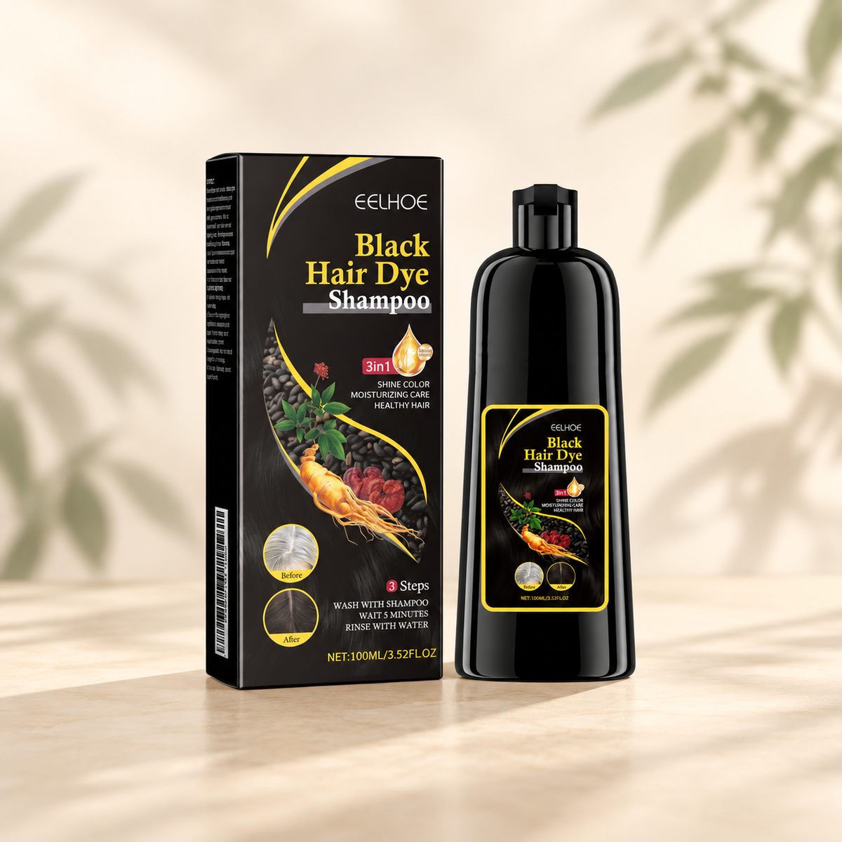Black Hair Color Shampoo — 100 ml — main