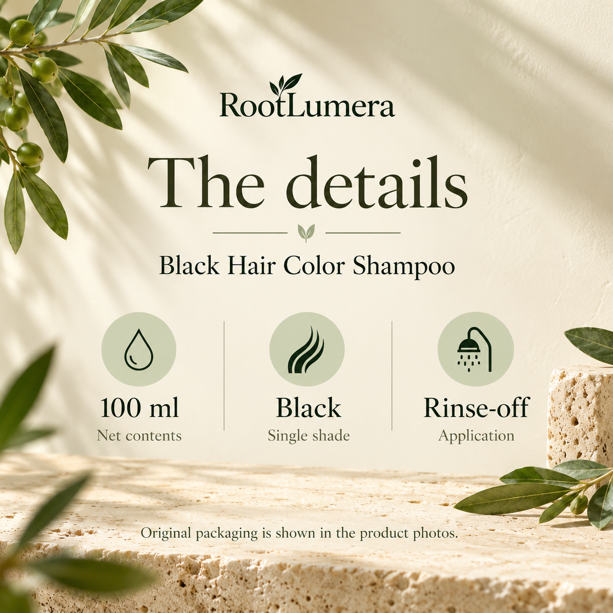 Black Hair Color Shampoo — 100 ml — specifications