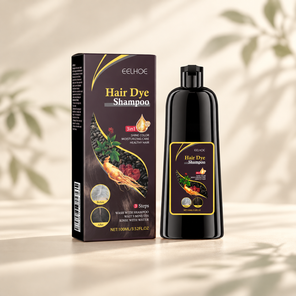 Natural Brown Hair Color Shampoo — 100 ml — main