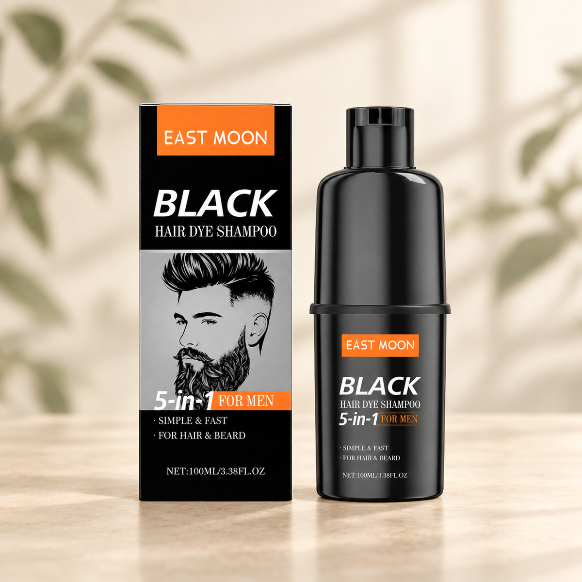 Men's Black Hair Color Shampoo — 100 ml — main