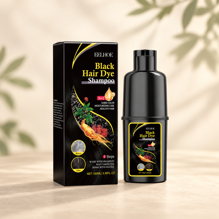 Black Botanical Hair Color Shampoo — 100 ml — main