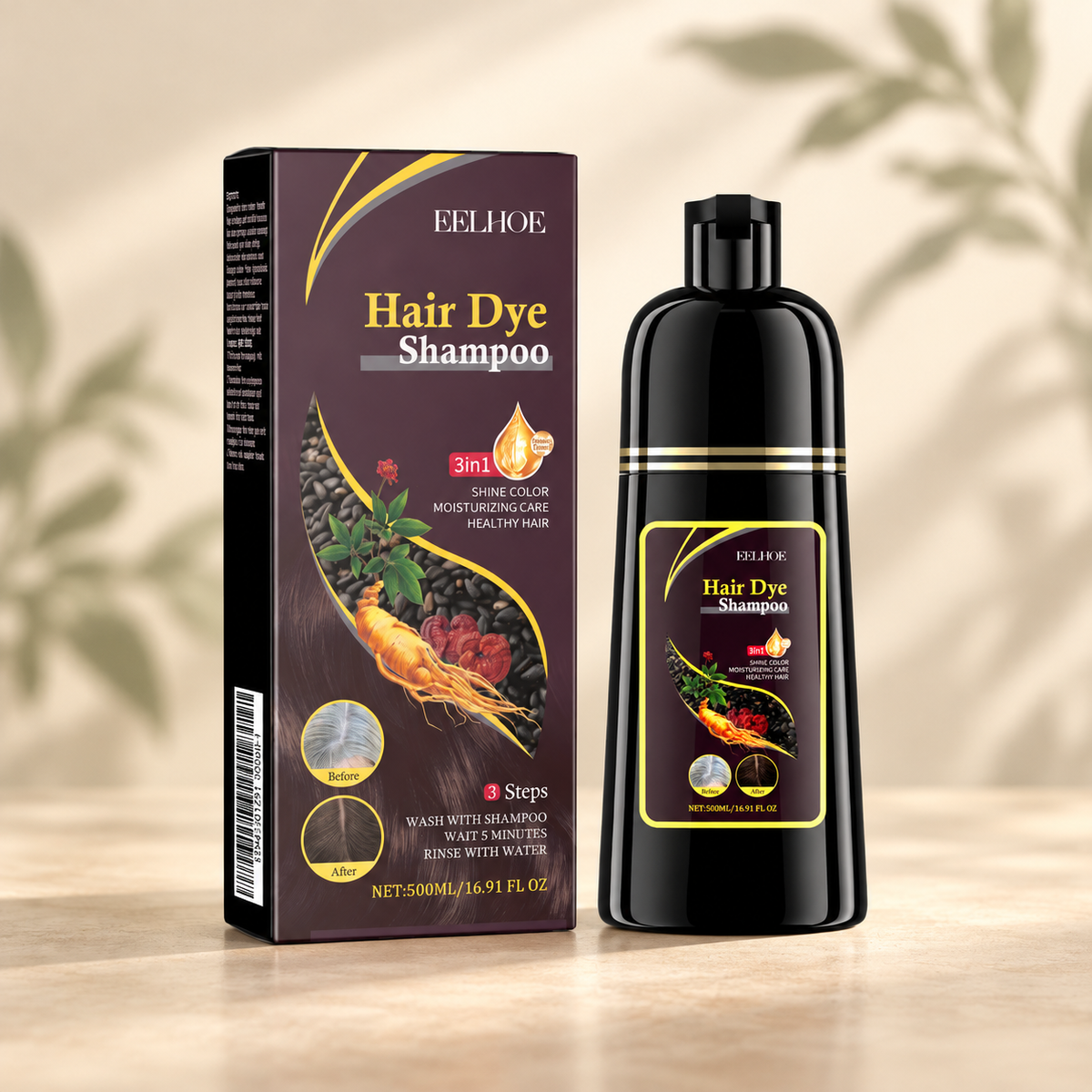 Natural Brown Hair Color Shampoo — 500 ml — main