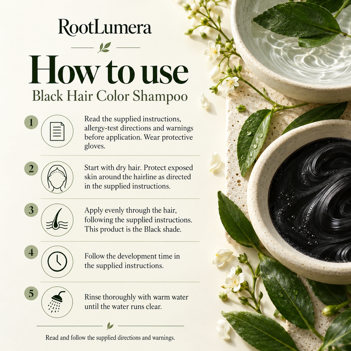 Black Hair Color Shampoo — 100 ml — how to use