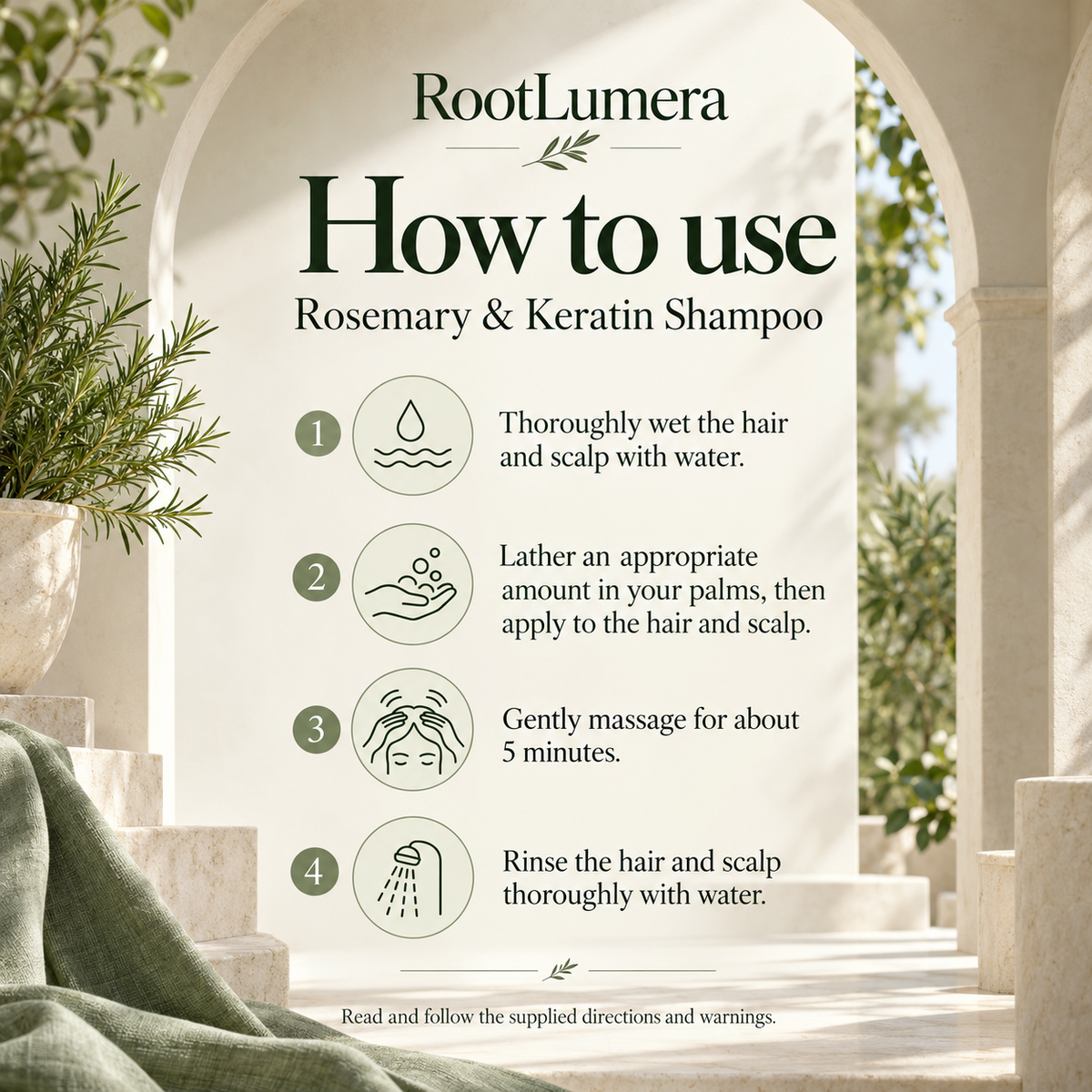 Rosemary & Keratin Shampoo — 220 ml — how to use