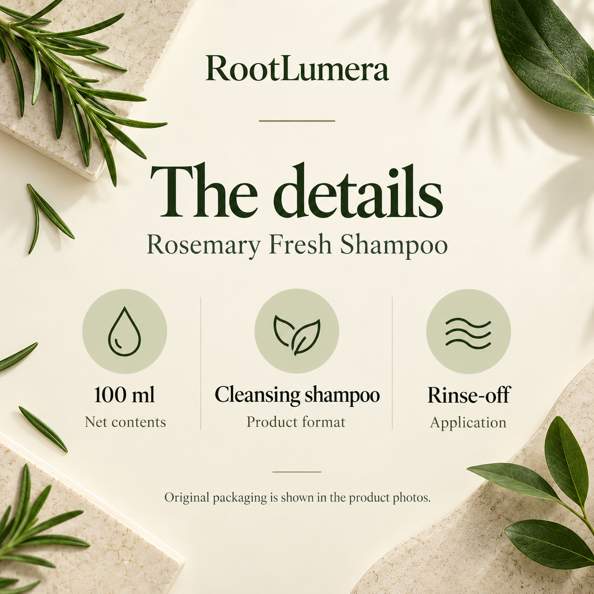 Rosemary Fresh Shampoo — 100 ml — specifications