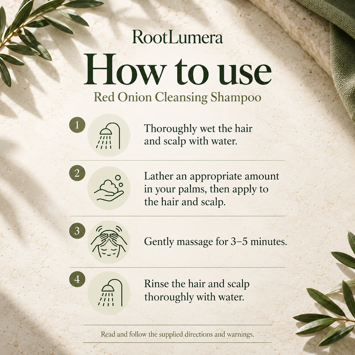 Red Onion Cleansing Shampoo — 200 ml — how to use
