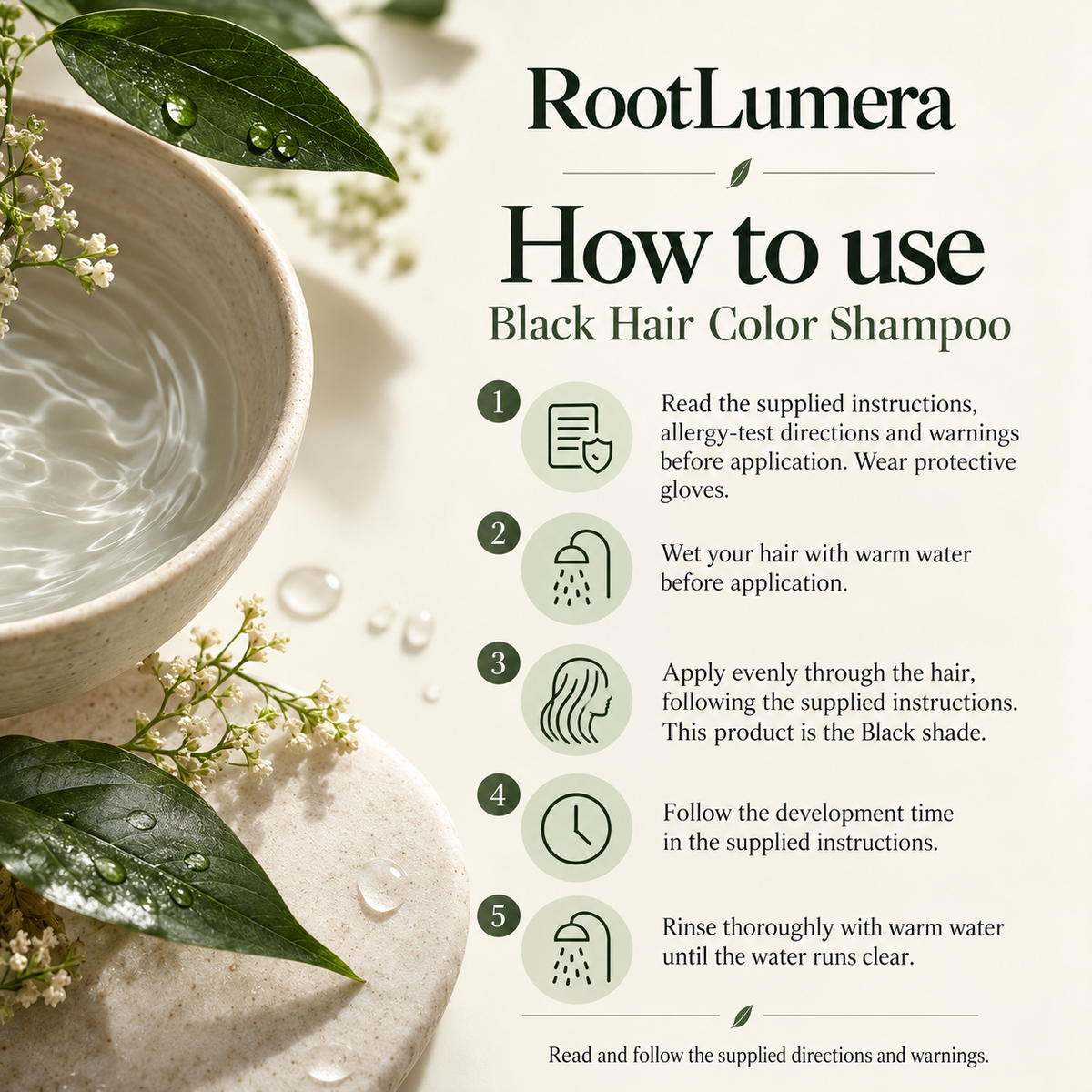 Black Hair Color Shampoo — 100 ml — how to use