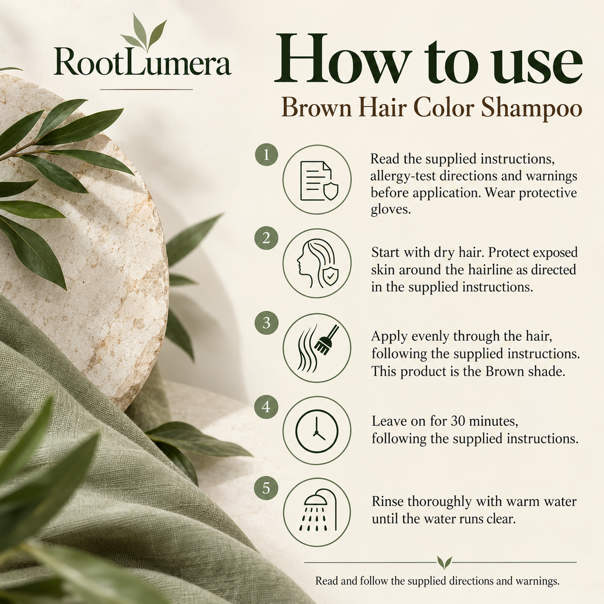 Brown Hair Color Shampoo — 100 ml — how to use