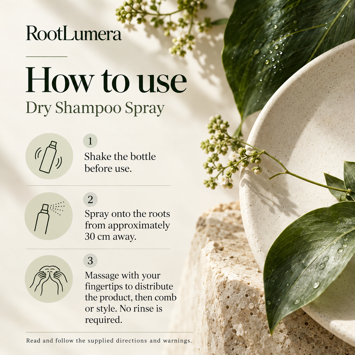Dry Shampoo Spray — 100 ml — how to use