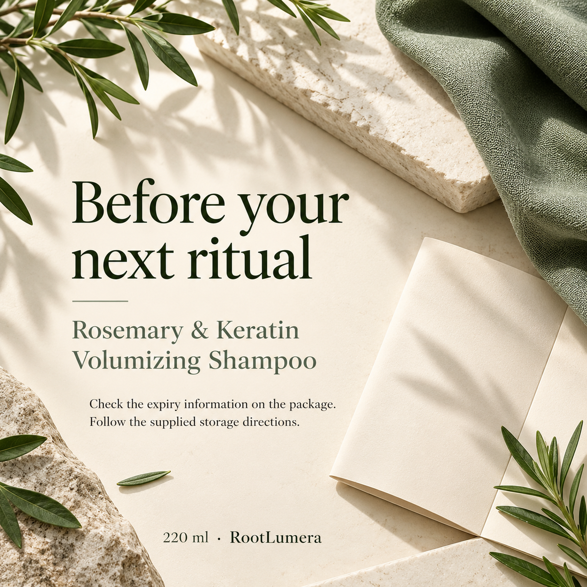 Rosemary & Keratin Volumizing Shampoo — 220 ml — care