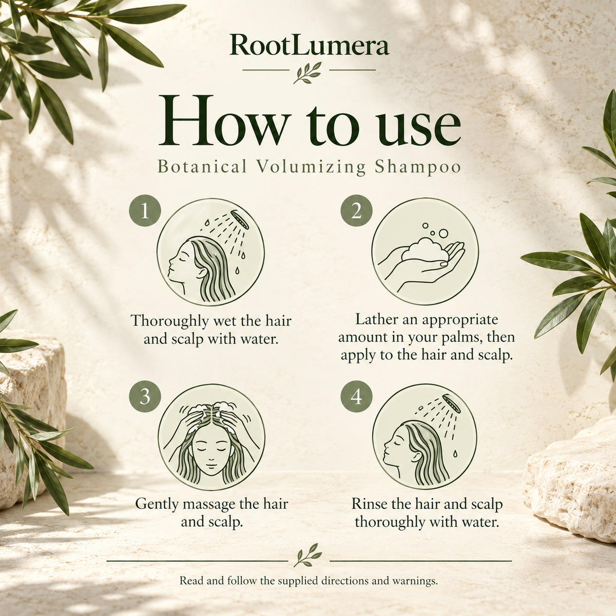 Botanical Volumizing Shampoo — 100 ml — how to use