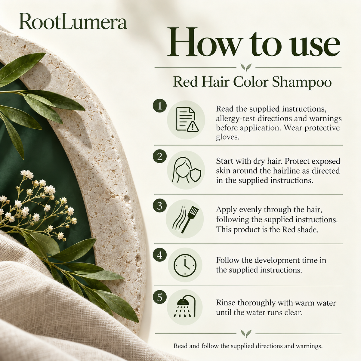 Red Hair Color Shampoo — 200 ml — how to use