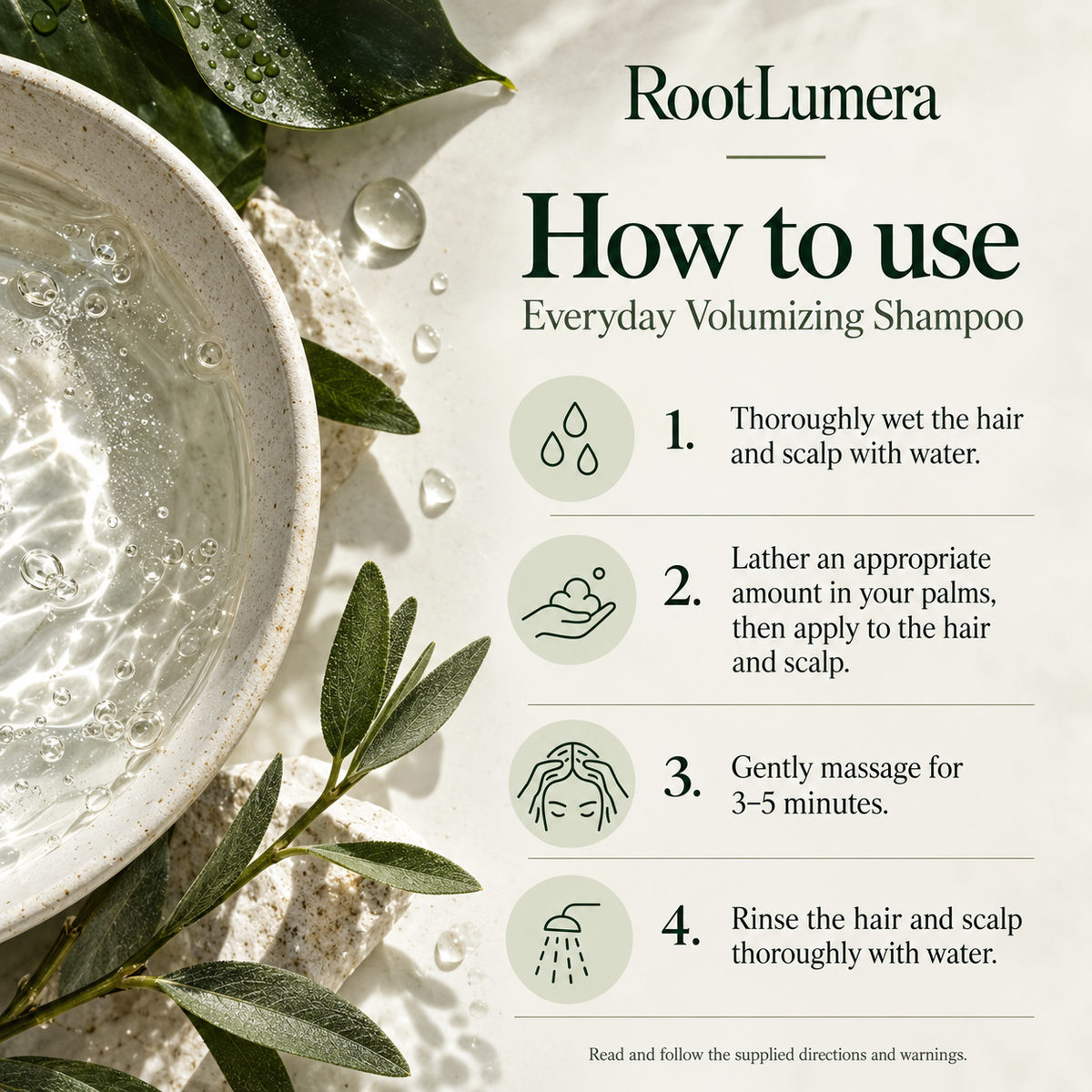 Everyday Volumizing Shampoo — 100 ml — how to use