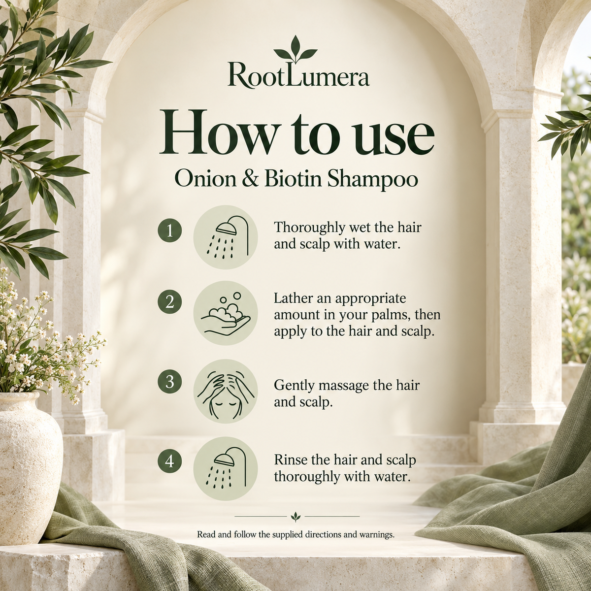 Onion & Biotin Shampoo — 200 ml — how to use